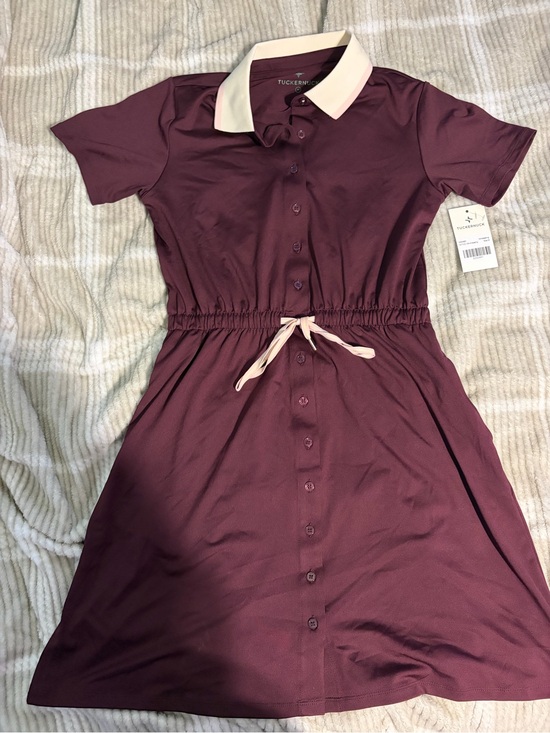 Tuckernuck Dresses & Skirts - Tuckernuck Burgundy Mini Polo Dress with Cream Collar